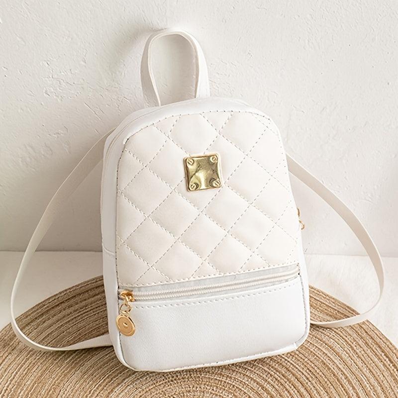 Stylish Argyle Quilted Mini Backpack for Women