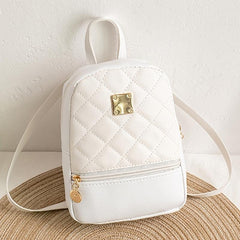 Stylish Argyle Quilted Mini Backpack for Women