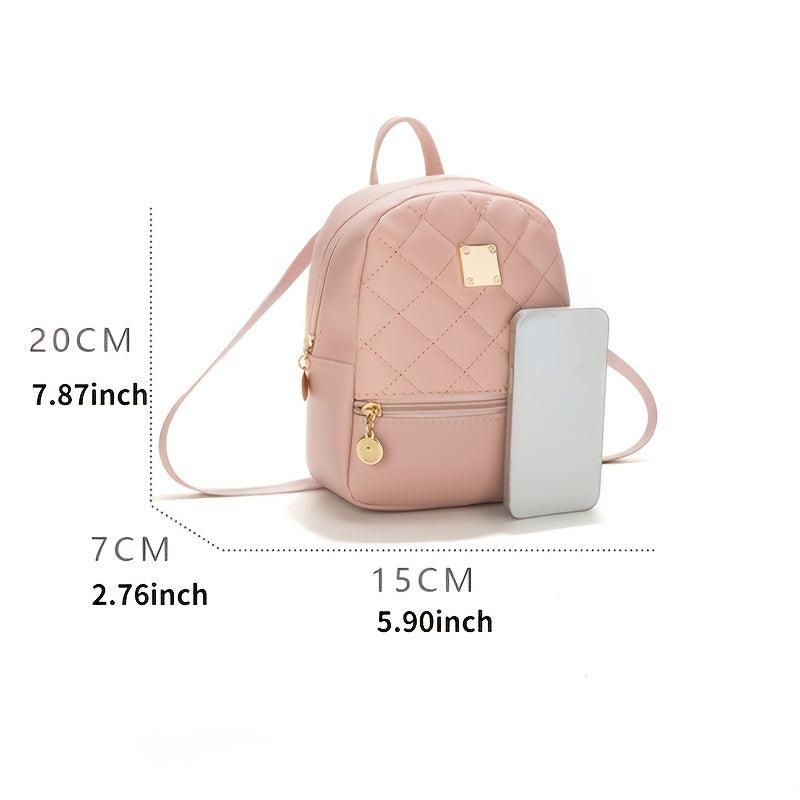 Stylish Argyle Quilted Mini Backpack for Women