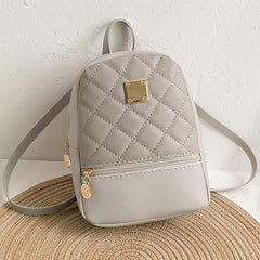 Stylish Argyle Quilted Mini Backpack for Women