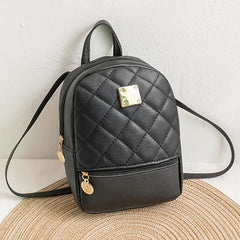 Stylish Argyle Quilted Mini Backpack for Women