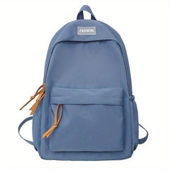 Preppy Style Nylon Backpack with Laptop Compartment