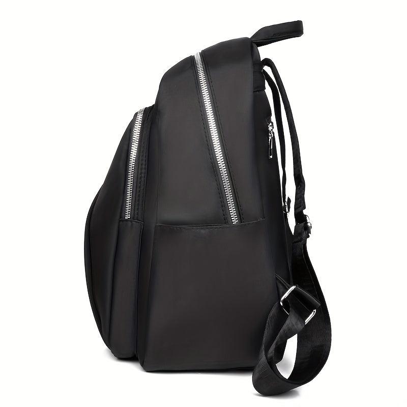 Casual Solid Zipper Backpack All Match Zipper Travel Storage Daypack