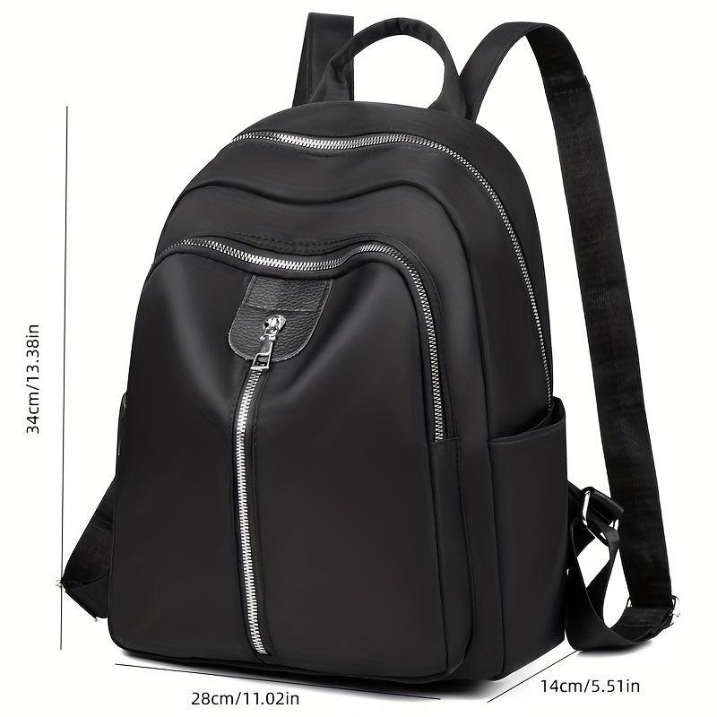 Casual Solid Zipper Backpack All Match Zipper Travel Storage Daypack