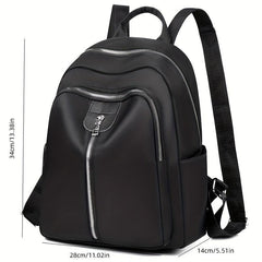 Casual Solid Zipper Backpack All Match Zipper Travel Storage Daypack