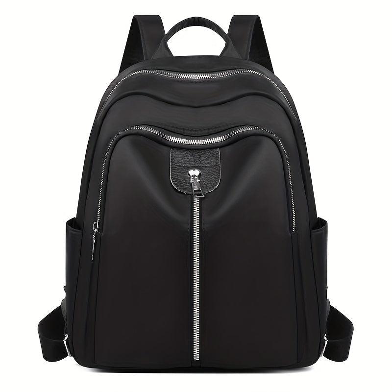 Casual Solid Zipper Backpack All Match Zipper Travel Storage Daypack