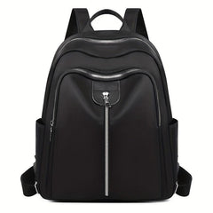 Casual Solid Zipper Backpack All Match Zipper Travel Storage Daypack