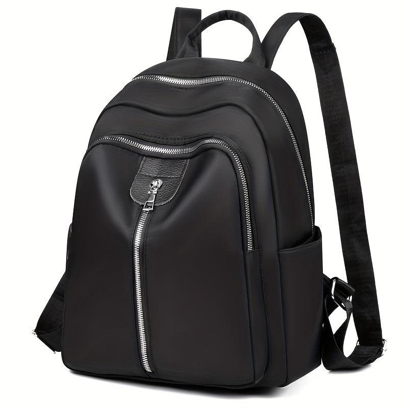 Casual Solid Zipper Backpack All Match Zipper Travel Storage Daypack