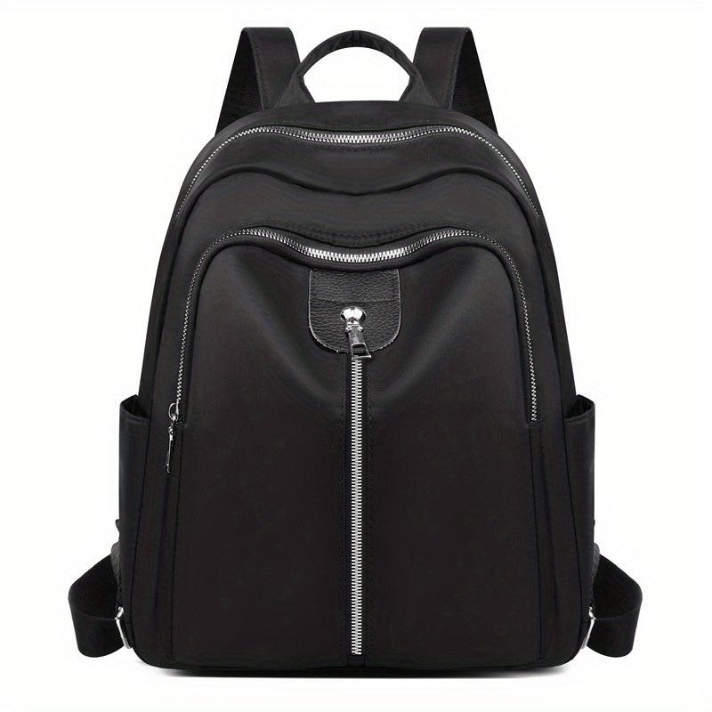 Casual Solid Zipper Backpack All Match Zipper Travel Storage Daypack