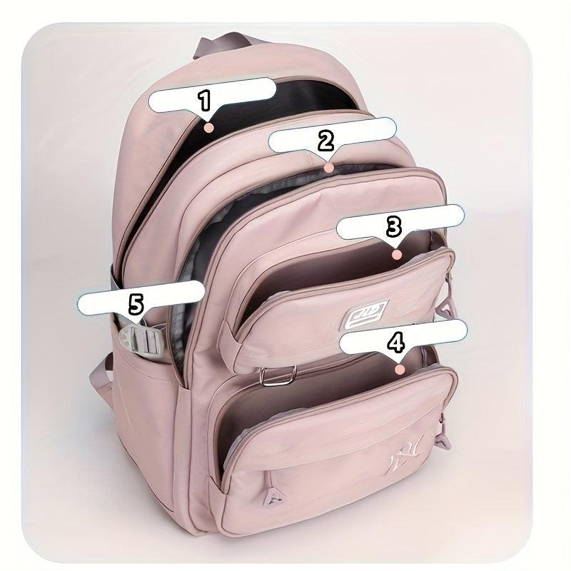 Large Capacity Nylon School Travel Backpack Durable Lightweight