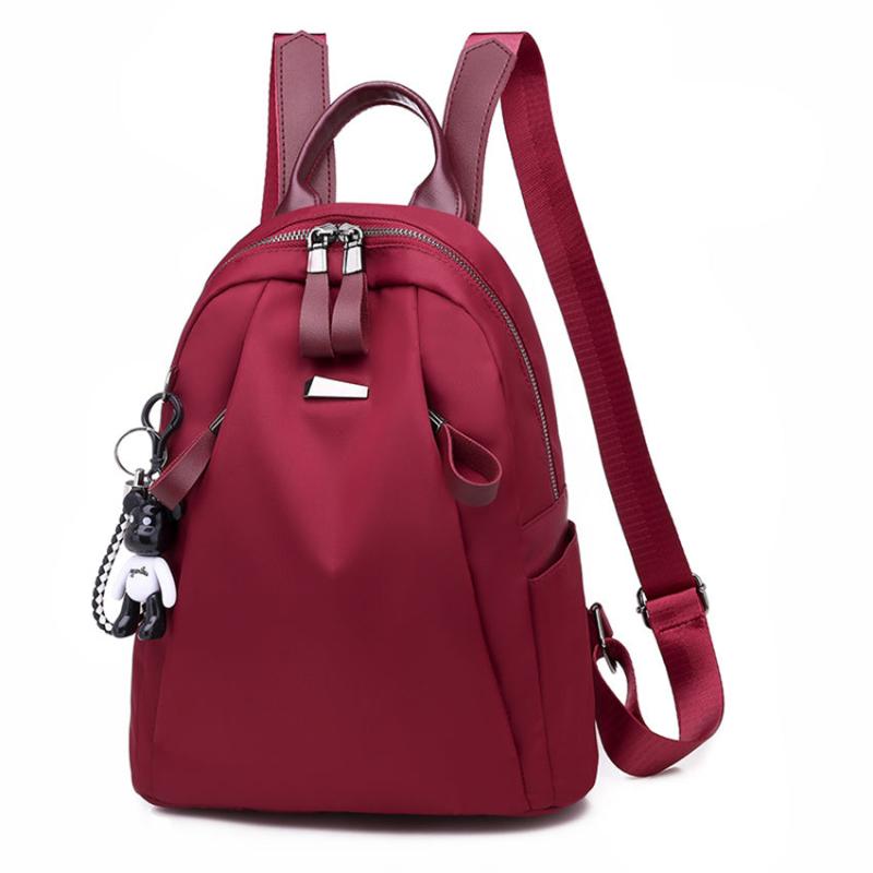 Small Nylon Backpack with Zipper for Work & School