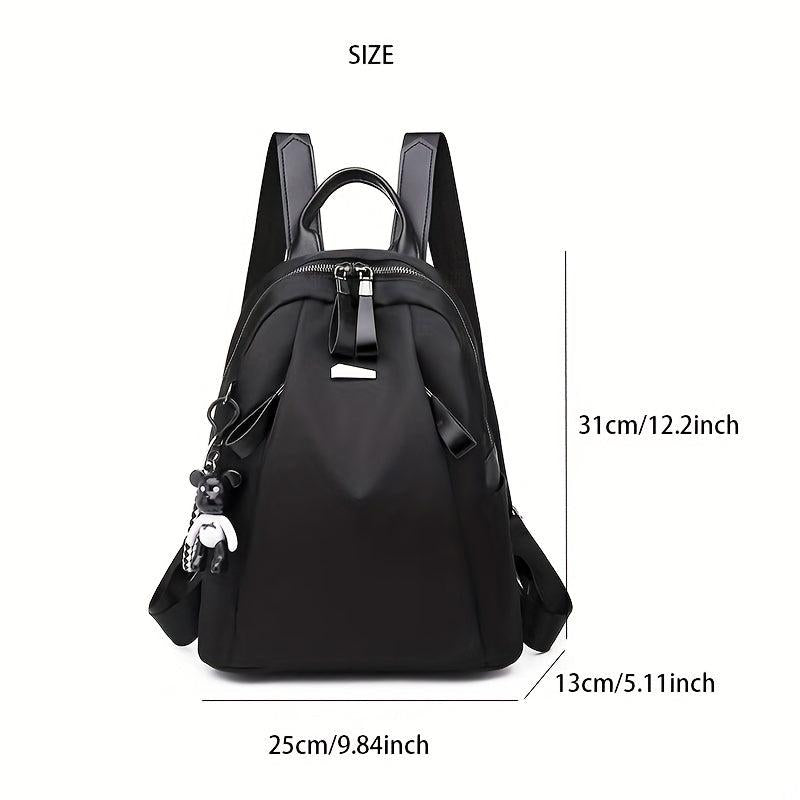 Small Nylon Backpack with Zipper for Work & School