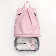 Waterproof Travel Backpack Nylon Sports Bag With Shoes Compartment