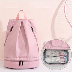 Waterproof Travel Backpack Nylon Sports Bag With Shoes Compartment