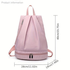 Waterproof Travel Backpack Nylon Sports Bag With Shoes Compartment