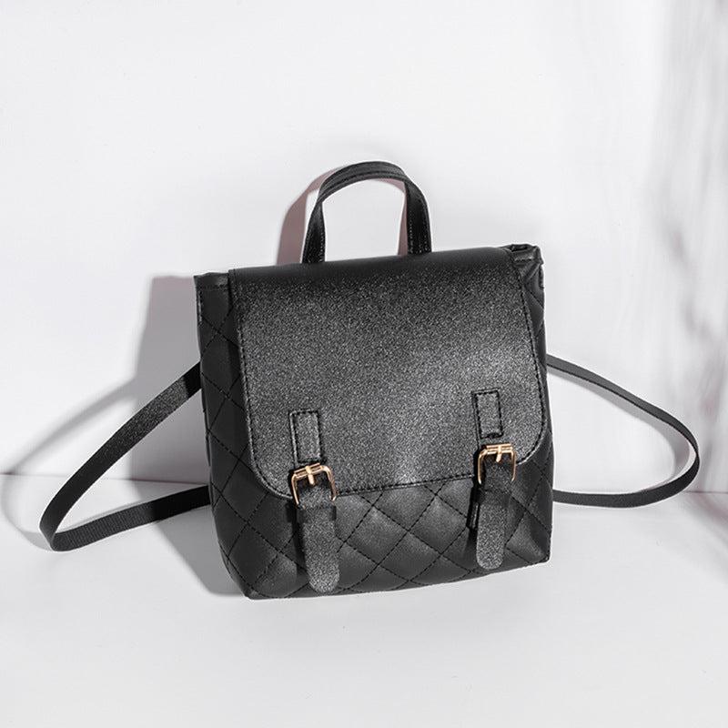 Quilted Flap Backpack Small Faux Leather Backpack For Work & School