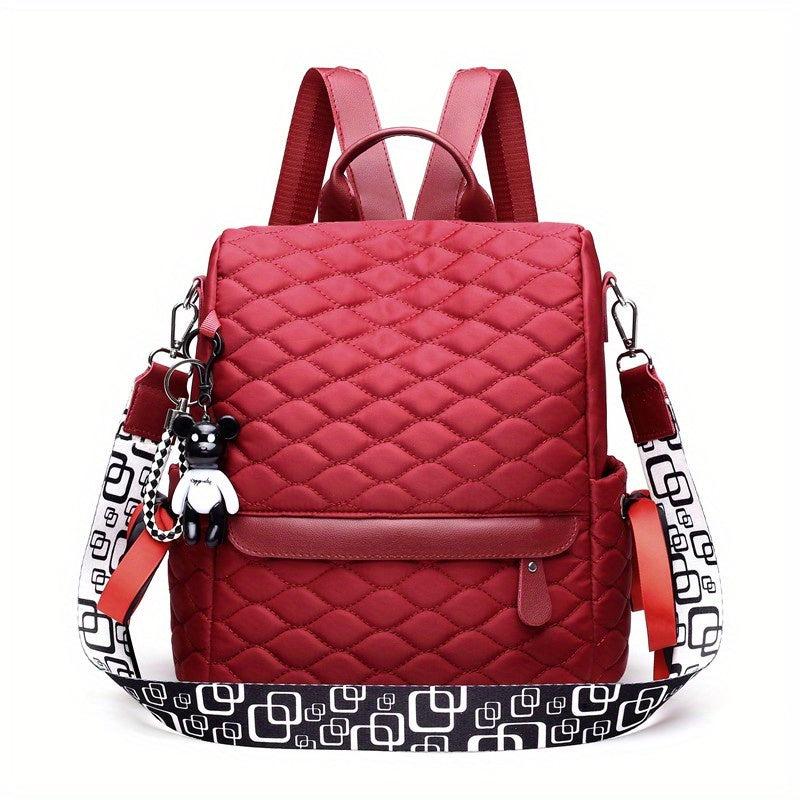 Argyle Embroidery Laptop Backpack Purse Anti-theft Travel School Bag