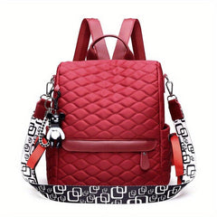 Argyle Embroidery Laptop Backpack Purse Anti-theft Travel School Bag