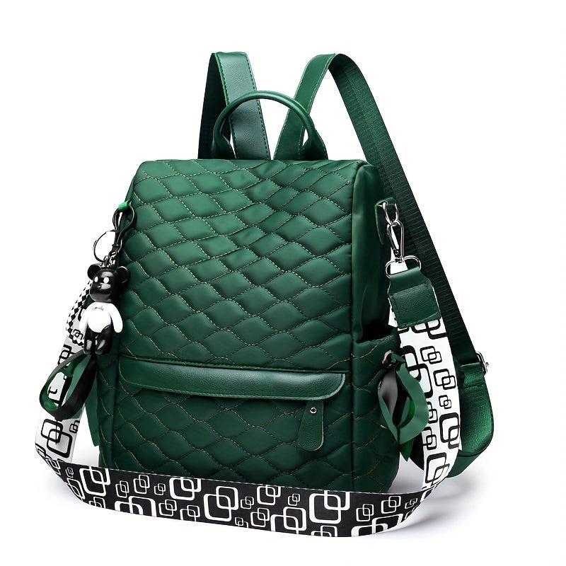 Argyle Embroidery Laptop Backpack Purse Anti-theft Travel School Bag