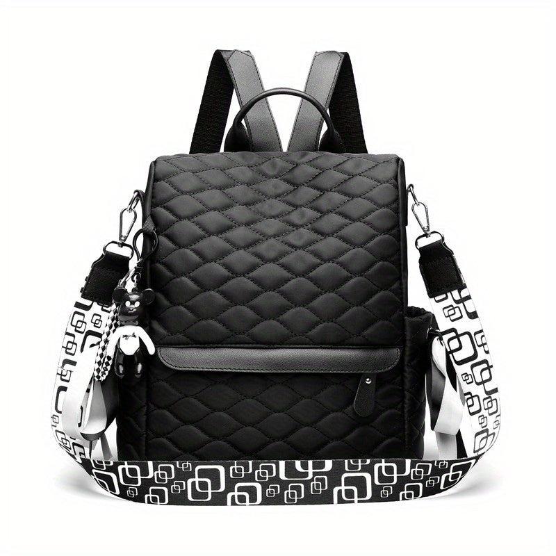 Argyle Embroidery Laptop Backpack Purse Anti-theft Travel School Bag