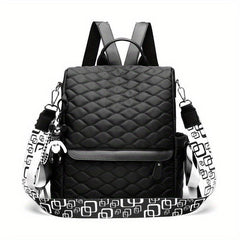 Argyle Embroidery Laptop Backpack Purse Anti-theft Travel School Bag