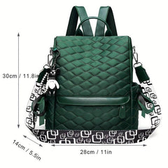 Argyle Embroidery Laptop Backpack Purse Anti-theft Travel School Bag