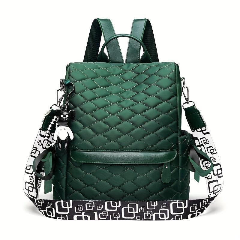 Argyle Embroidery Laptop Backpack Purse Anti-theft Travel School Bag