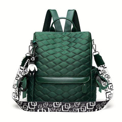 Argyle Embroidery Laptop Backpack Purse Anti-theft Travel School Bag