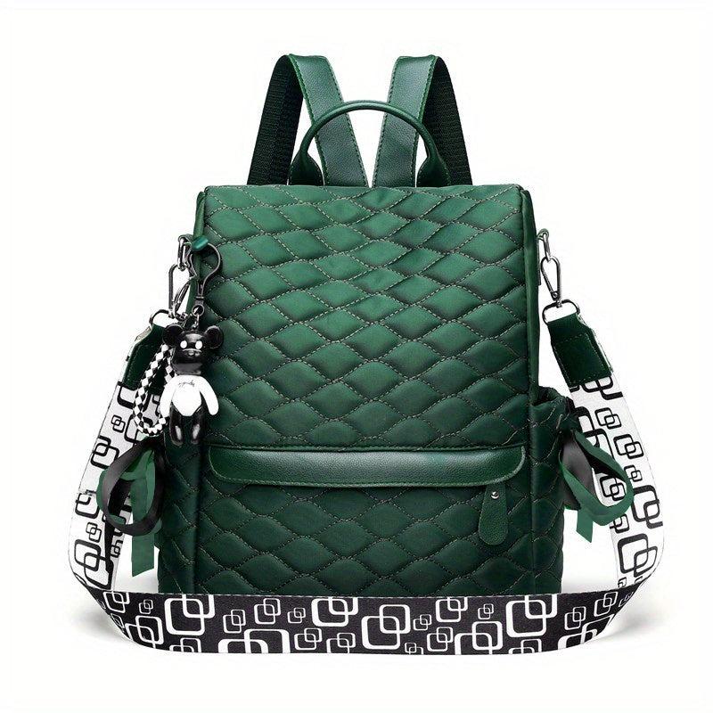 Argyle Embroidery Laptop Backpack Purse Anti-theft Travel School Bag