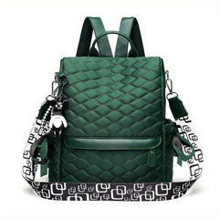 Argyle Embroidery Laptop Backpack Purse Anti-theft Travel School Bag