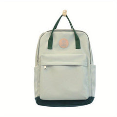 Colorblock Zipper Backpack Lightweight Large Capacity Rucksack