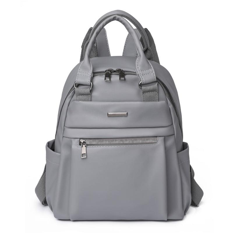 Solid Waterproof Backpack for Women - PU Leather Daypack