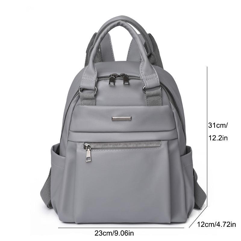 Solid Waterproof Backpack for Women - PU Leather Daypack
