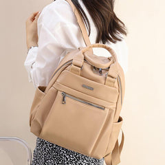 Solid Waterproof Backpack for Women - PU Leather Daypack