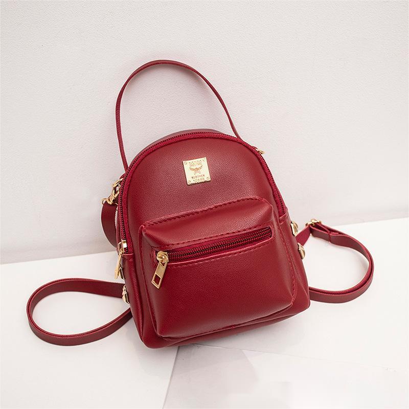 Mini Retro Faux Leather Backpack Rivet Decor Shoulder Bag