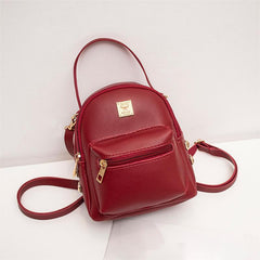 Mini Retro Faux Leather Backpack Rivet Decor Shoulder Bag