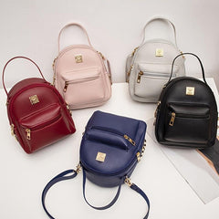 Mini Retro Faux Leather Backpack Rivet Decor Shoulder Bag