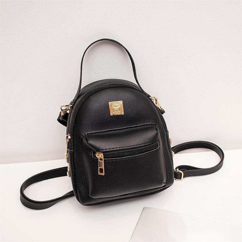 Mini Retro Faux Leather Backpack Rivet Decor Shoulder Bag
