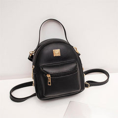Mini Retro Faux Leather Backpack Rivet Decor Shoulder Bag