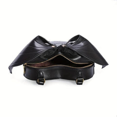 Bat Wings Decor Backpack Halloween Gothic Love Shaped Rucksack