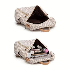 Casual Geometric Pattern Backpack with Purse