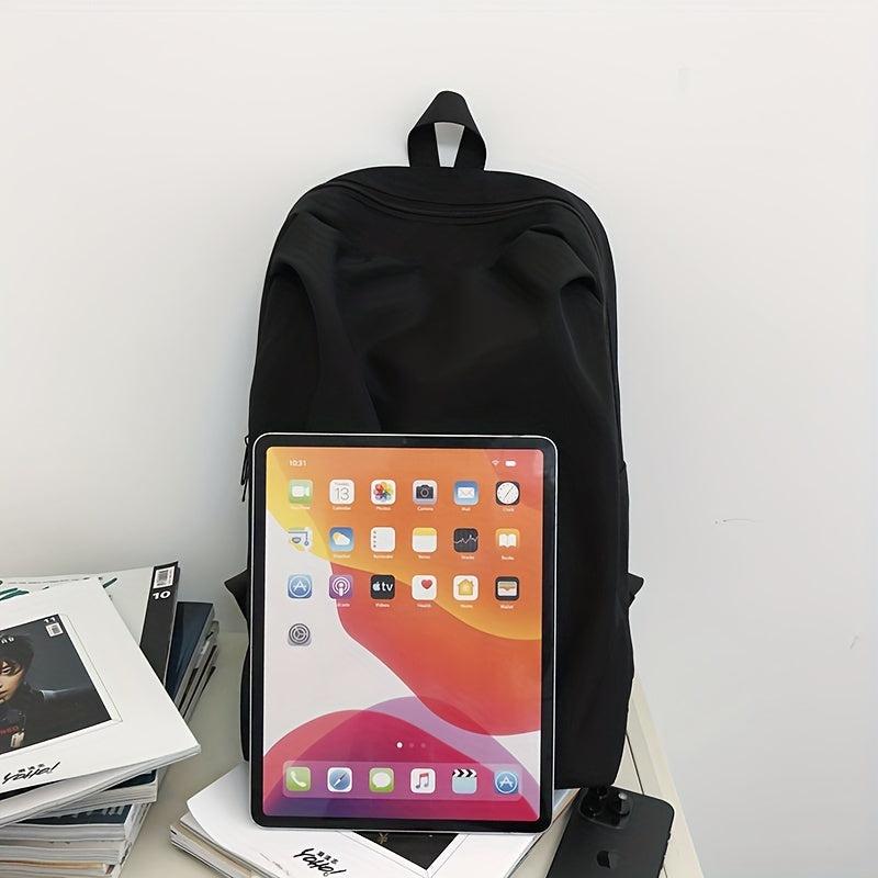 Preppy Style School Backpack Casual Nylon Laptop Bag