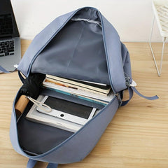 4PCS Large Capacity Preppy Backpack Set School Laptop BookBag Travel Daypack