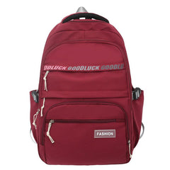 Letter Graphic Functional Backpack Patch Decor Nylon Bookbag