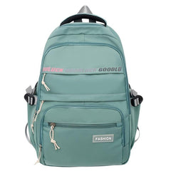Letter Graphic Functional Backpack Patch Decor Nylon Bookbag