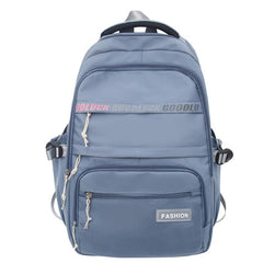 Letter Graphic Functional Backpack Patch Decor Nylon Bookbag