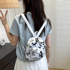 Butterfly Y2K Mini Backpack Nylon Rucksack for Women Girls