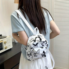 Butterfly Y2K Mini Backpack Nylon Rucksack for Women Girls