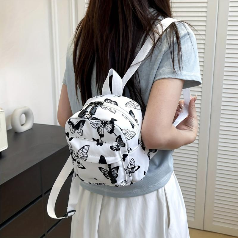 Butterfly Y2K Mini Backpack Nylon Rucksack for Women Girls