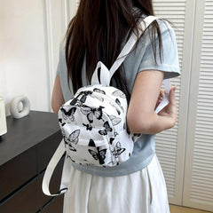 Butterfly Y2K Mini Backpack Nylon Rucksack for Women Girls